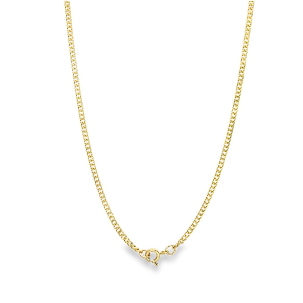 9ct Yellow Gold Closed Curb Chain - 20" - 6.4g