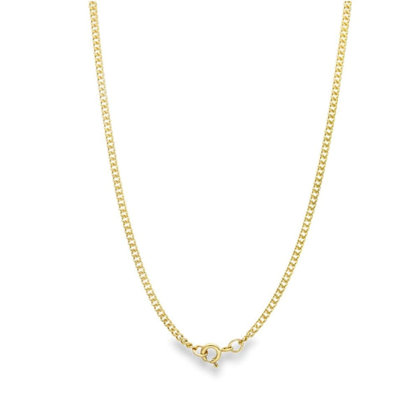 9ct Yellow Gold Closed Curb Chain - 20" - 6.4g