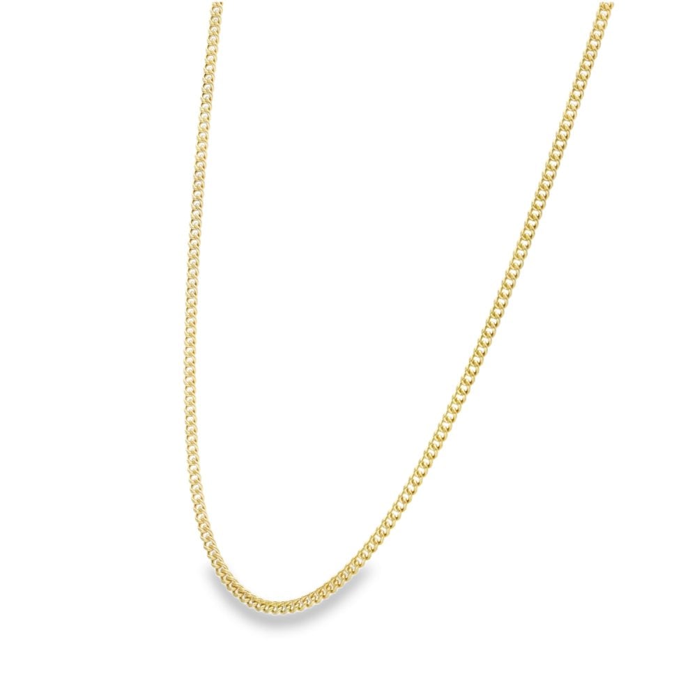 9ct Yellow Gold Closed Curb Chain - 20" - 6.4g