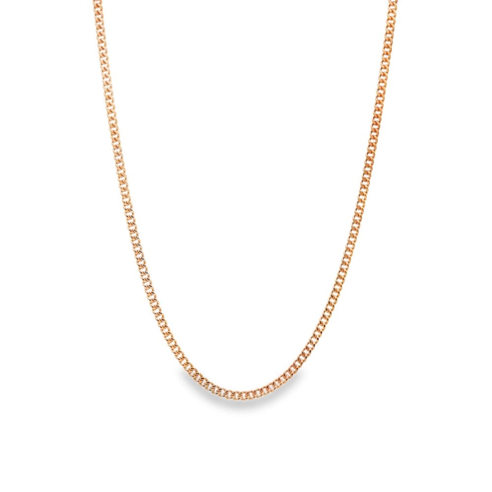 9ct Rose Gold Curb Chain - 18" - 6.0g