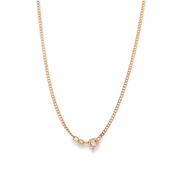 9ct Rose Gold Curb Chain - 18" - 6.0g