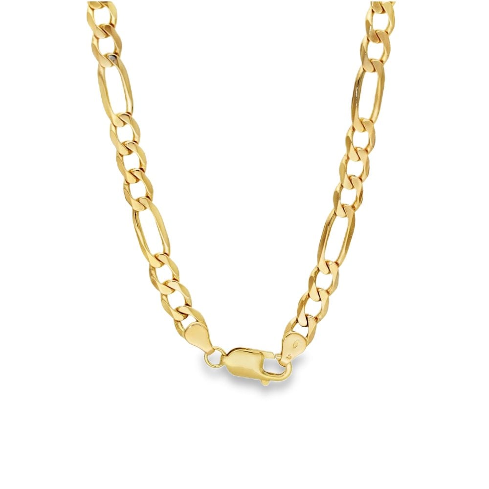 9ct Yellow Gold Figaro Chain - 20" - 28.2g
