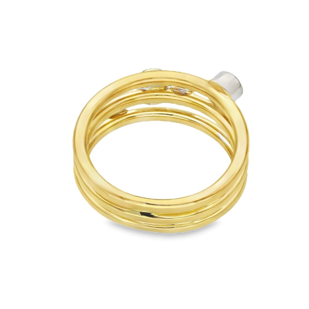 18ct Yellow Gold Diamond Scatter Ring - Size M - 0.42ct