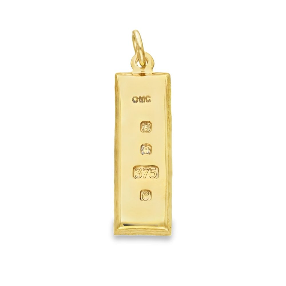 9ct Yellow Gold Ingot Pendant - 9x26x2mm - 6.6g