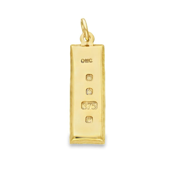 9ct Yellow Gold Ingot Pendant - 9x26x2mm - 6.6g