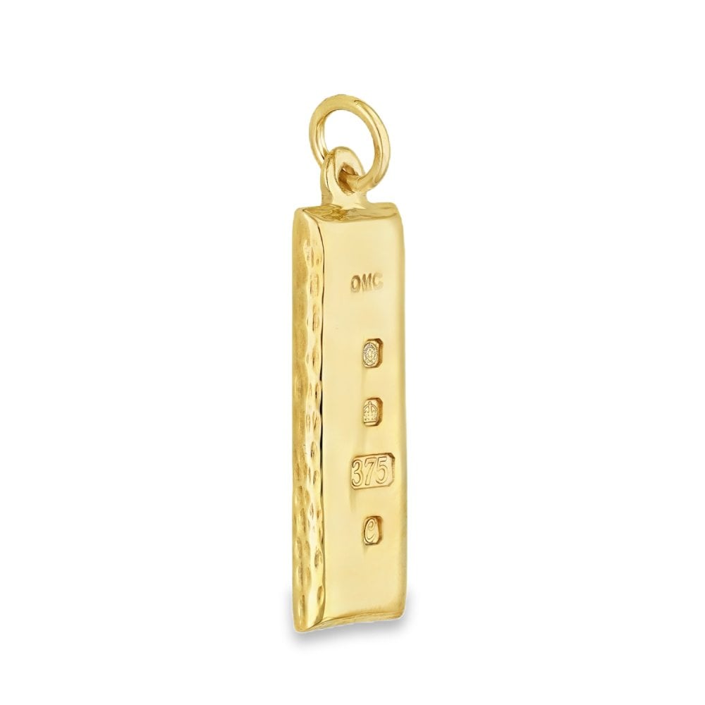 9ct Yellow Gold Ingot Pendant - 9x26x2mm - 6.6g