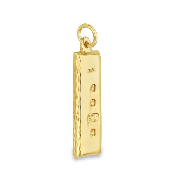 9ct Yellow Gold Ingot Pendant - 9x26x2mm - 6.6g