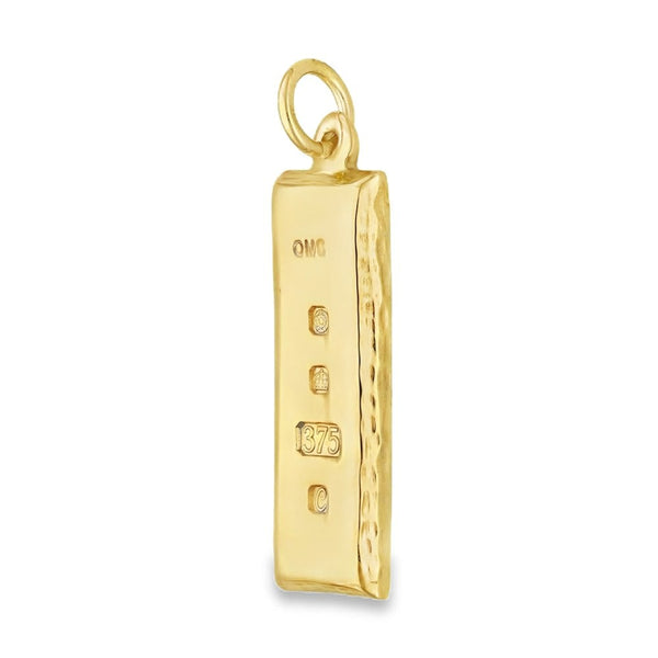 9ct Yellow Gold Ingot Pendant - 9x26x2mm - 6.6g