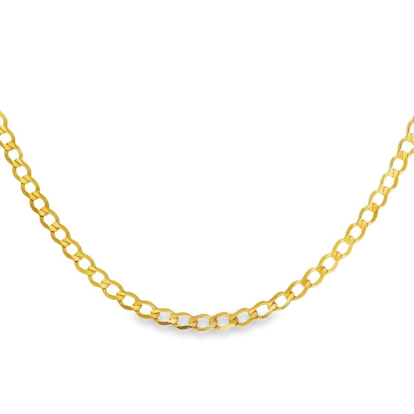 9ct Yellow Gold Curb Chain - 16" - 2.6g