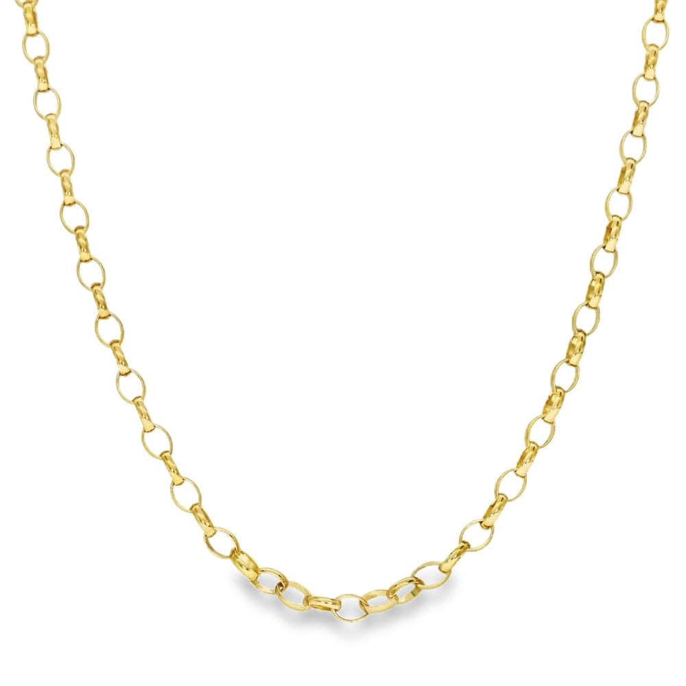 9ct Yellow Gold Oval Belcher Chain - 24" - 8.4g