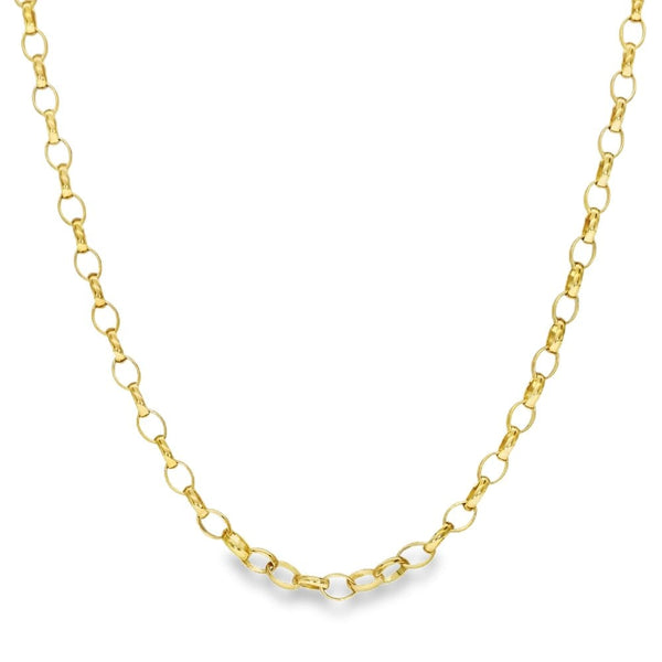 9ct Yellow Gold Oval Belcher Chain - 24" - 8.4g