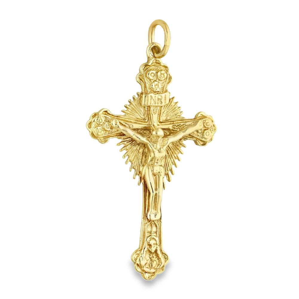 9ct Yellow Gold Crucifix Pendant - 31x55x6mm - 8.8g