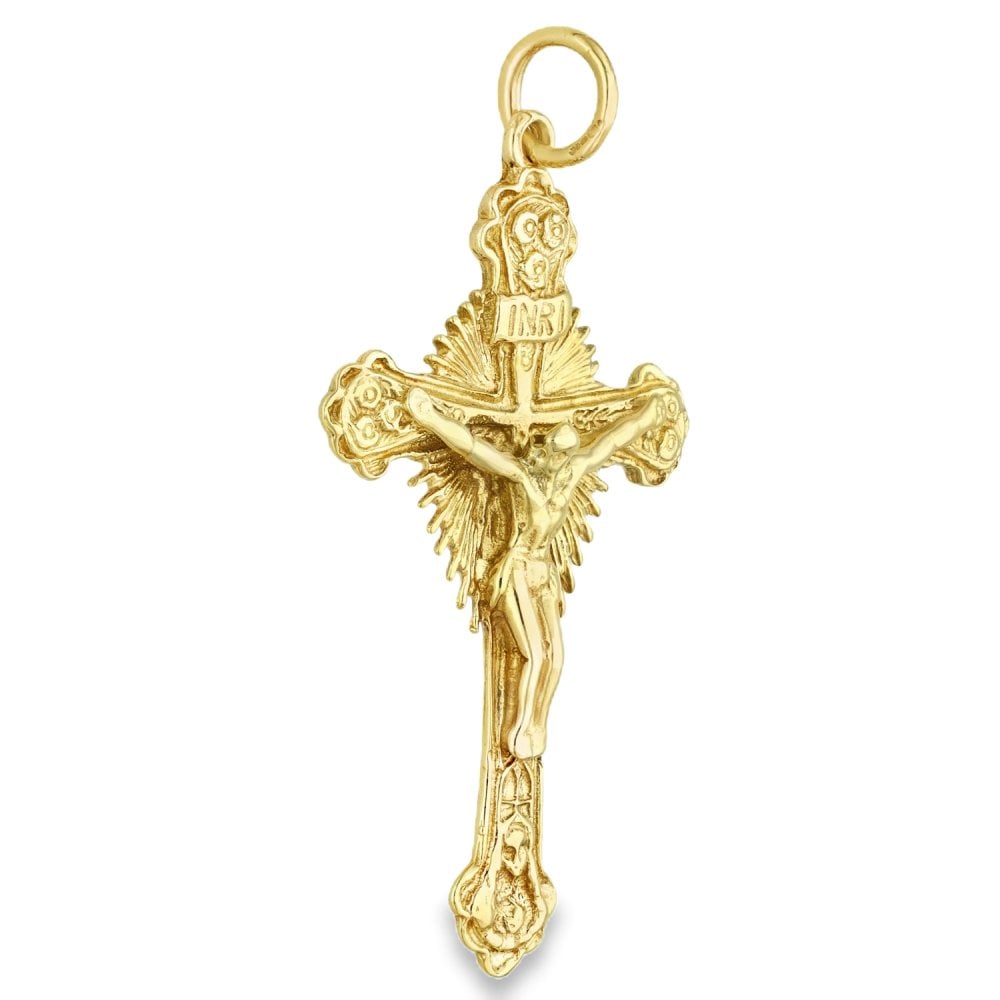 9ct Yellow Gold Crucifix Pendant - 31x55x6mm - 8.8g