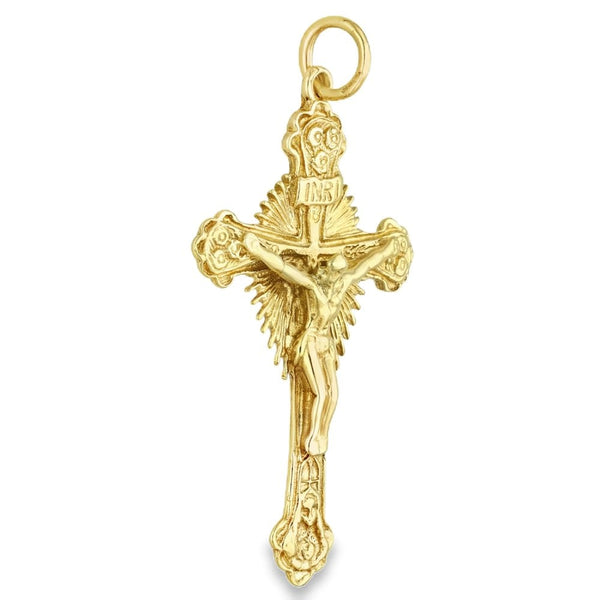 9ct Yellow Gold Crucifix Pendant - 31x55x6mm - 8.8g