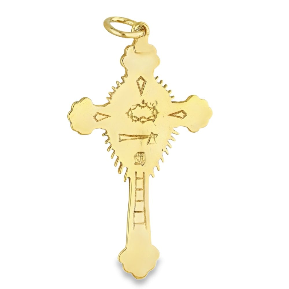 9ct Yellow Gold Crucifix Pendant - 31x55x6mm - 8.8g