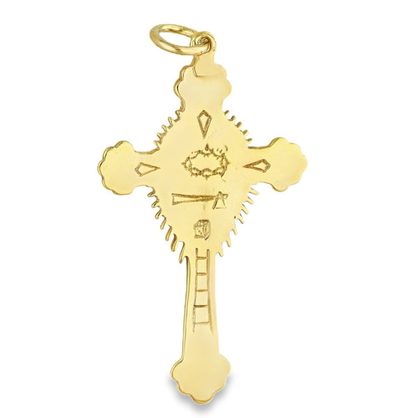 9ct Yellow Gold Crucifix Pendant - 31x55x6mm - 8.8g