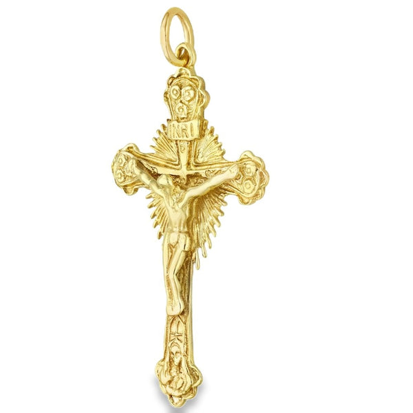 9ct Yellow Gold Crucifix Pendant - 31x55x6mm - 8.8g