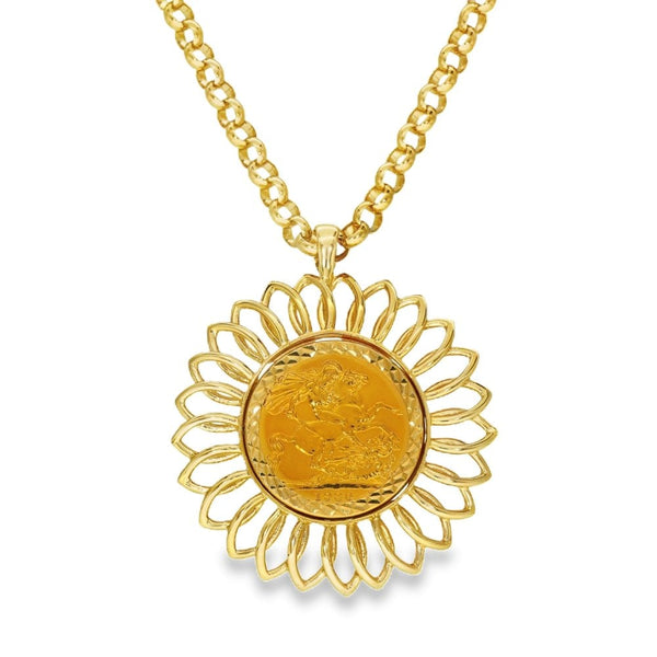 1980 Yellow Gold Full Sovereign Coin Pendant - 41x49x4mm - 38.8g