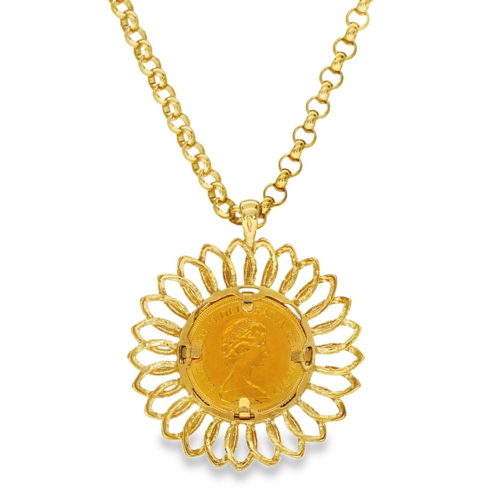 1980 Yellow Gold Full Sovereign Coin Pendant - 41x49x4mm - 38.8g