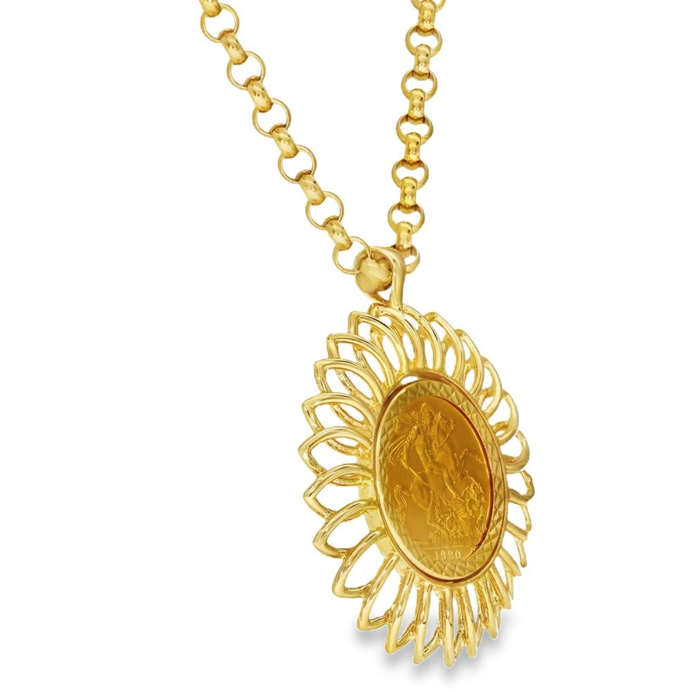 1980 Yellow Gold Full Sovereign Coin Pendant - 41x49x4mm - 38.8g