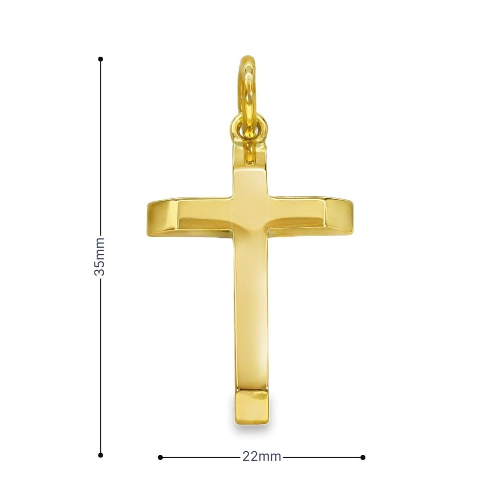 9ct Yellow Gold Cross Pendant - 17x26x2.5mm - 3.1g