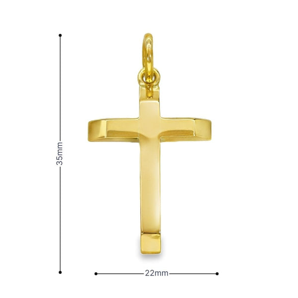 9ct Yellow Gold Cross Pendant - 17x26x2.5mm - 3.1g