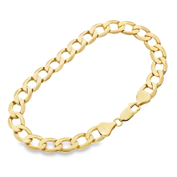 9ct Yellow Gold Curb Bracelet - 8.5" - 15.8g