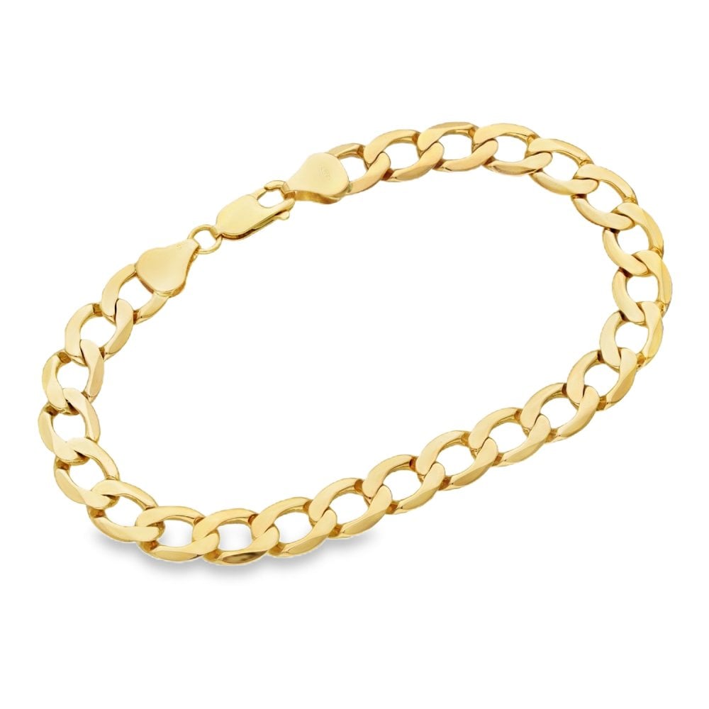 9ct Yellow Gold Curb Bracelet - 8.5" - 15.8g