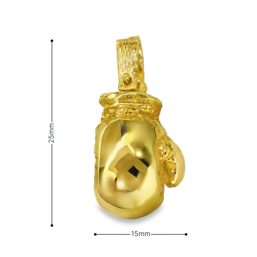 9ct Yellow Gold Boxing Glove Pendant - 15x25x12mm - 14.8g