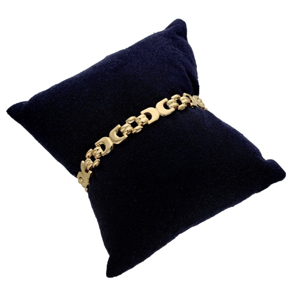 9ct Yellow Gold Kiss Bracelet - 7" - 9.9g