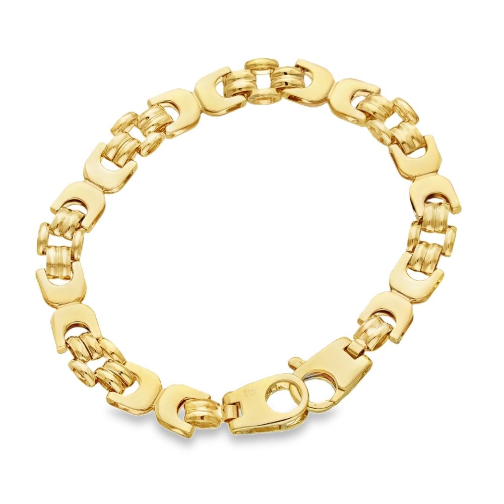 9ct Yellow Gold Kiss Bracelet - 7" - 9.9g