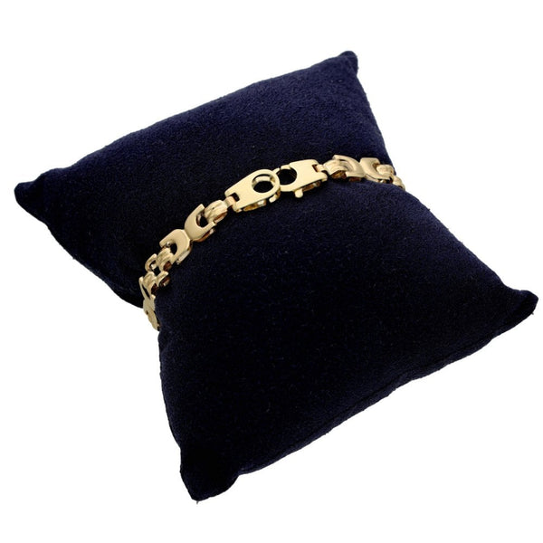 9ct Yellow Gold Kiss Bracelet - 7" - 9.9g