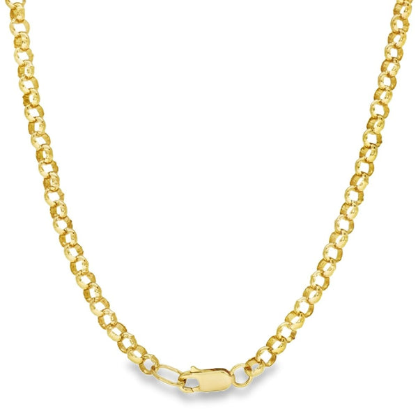 9ct Yellow Gold Round Belcher Chain - 28" - 26.6g