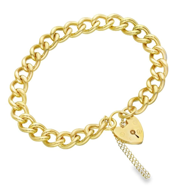 9ct Yellow Gold Curb Bracelet - 7" - 33.2g