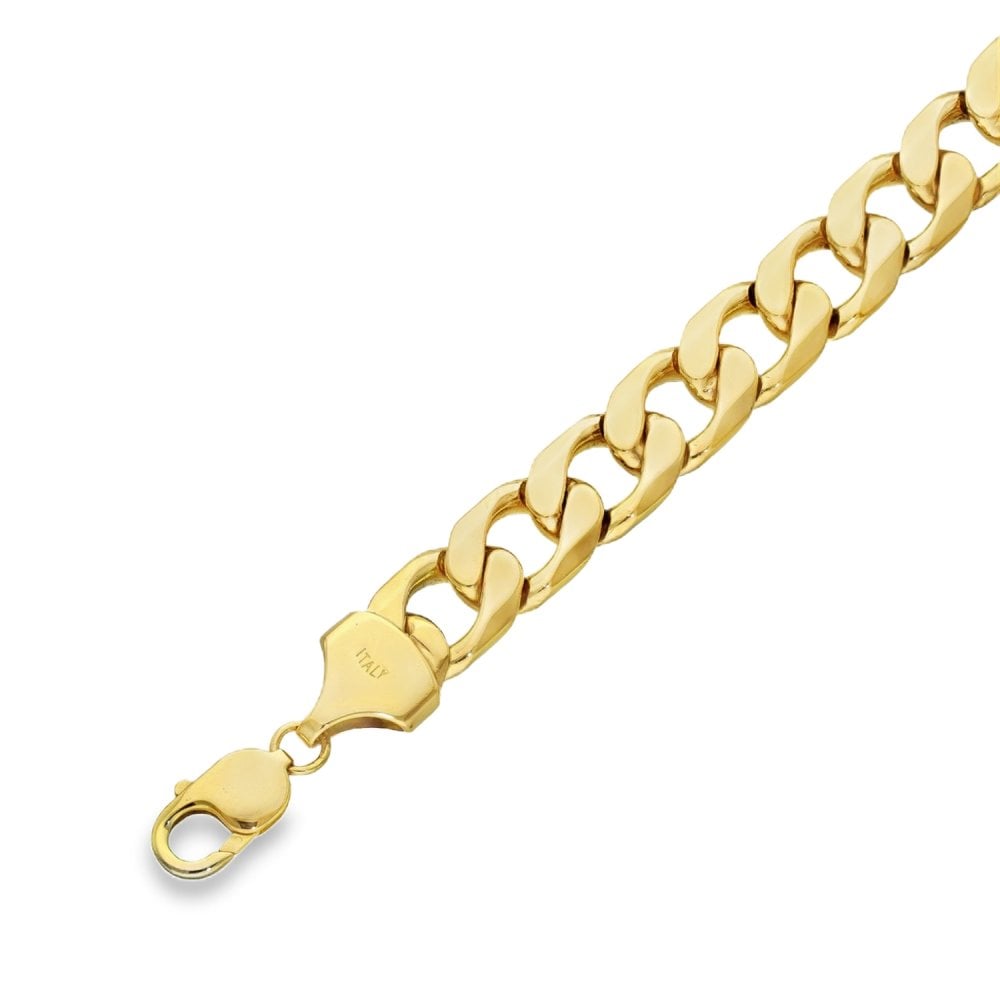 9ct Yellow Gold Heavy Curb Bracelet - 9" - 70.0g
