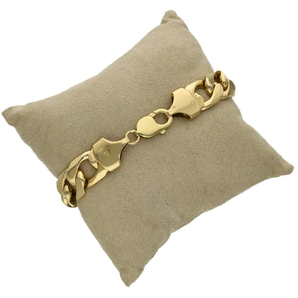 9ct Yellow Gold Heavy Curb Bracelet - 9" - 70.0g
