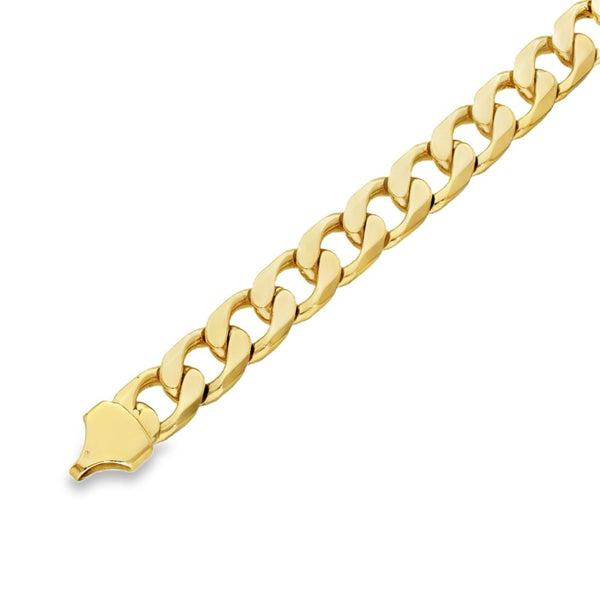 9ct Yellow Gold Heavy Curb Bracelet - 9" - 70.0g