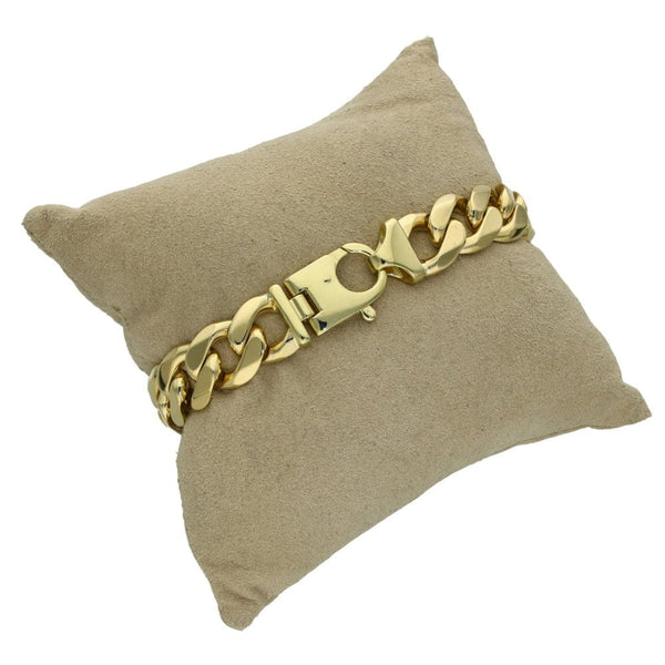 9ct Yellow Gold Heavy Curb Bracelet - 9" - 63.7g