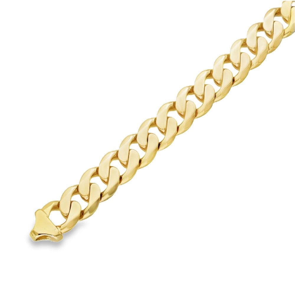9ct Yellow Gold Heavy Curb Bracelet - 9" - 63.7g