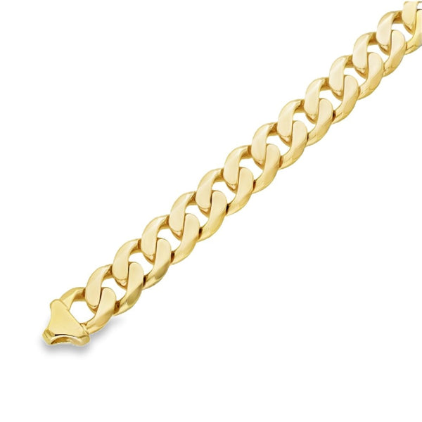 9ct Yellow Gold Heavy Curb Bracelet - 9" - 63.7g