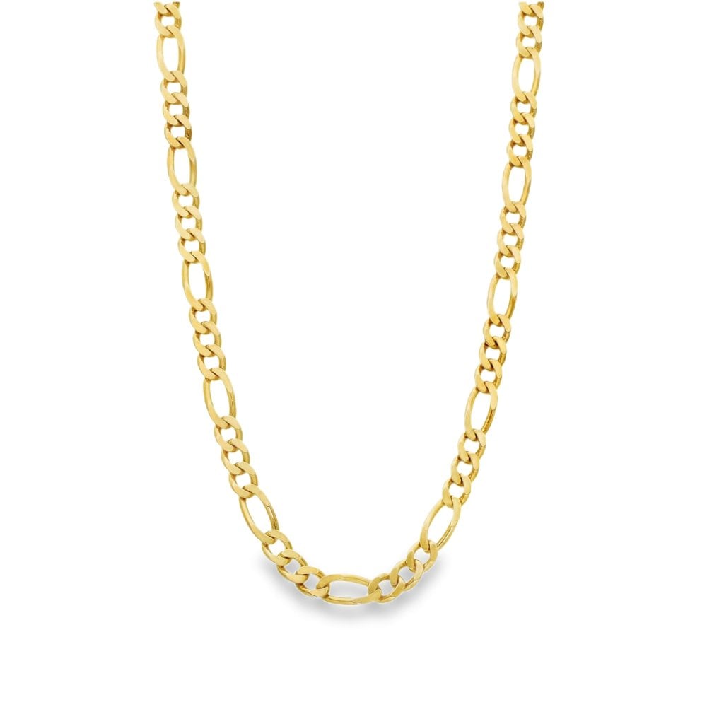 9ct Yellow Gold Figaro Chain - 20" - 22.2g