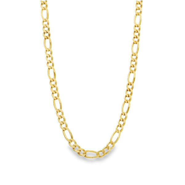 9ct Yellow Gold Figaro Chain - 20" - 22.2g