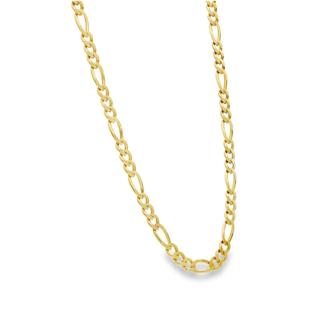 9ct Yellow Gold Figaro Chain - 20" - 22.2g