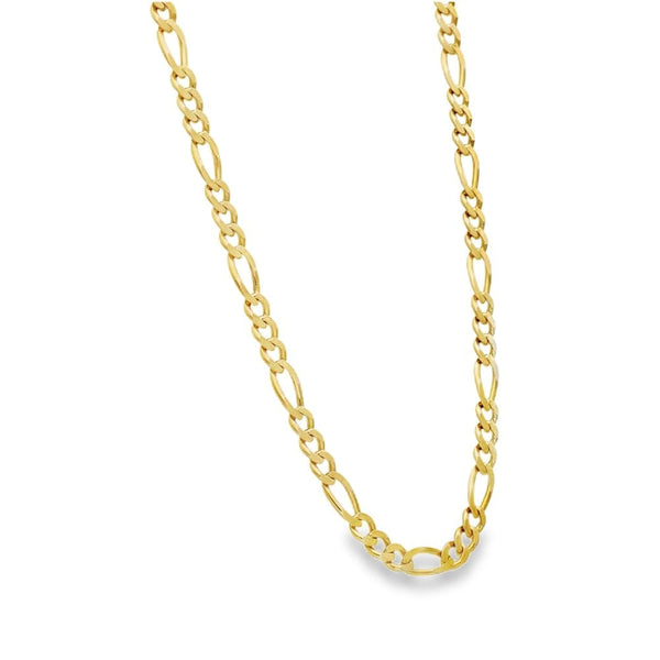 9ct Yellow Gold Figaro Chain - 20" - 22.2g