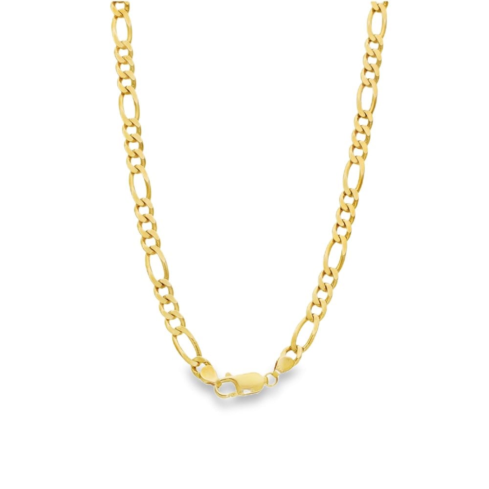 9ct Yellow Gold Figaro Chain - 20" - 22.2g