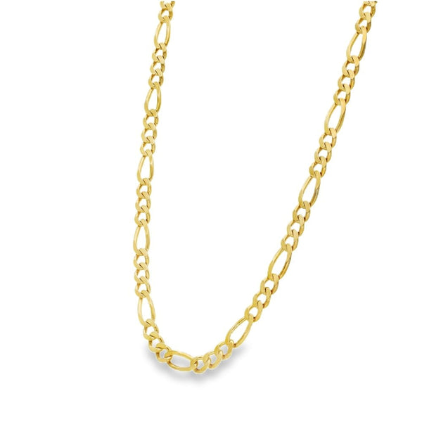 9ct Yellow Gold Figaro Chain - 20" - 22.2g