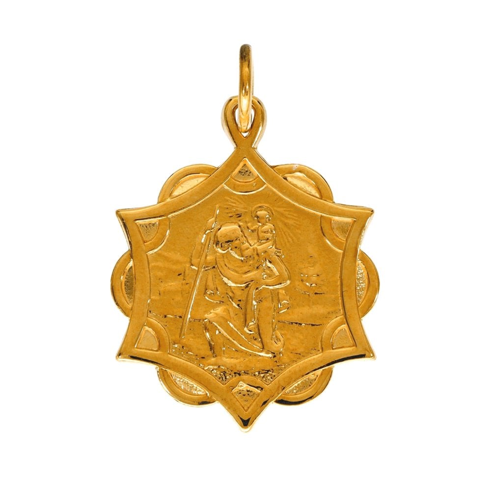 9ct Rose Gold Celtic-Style St. Christopher Pendant - 29x33x1mm