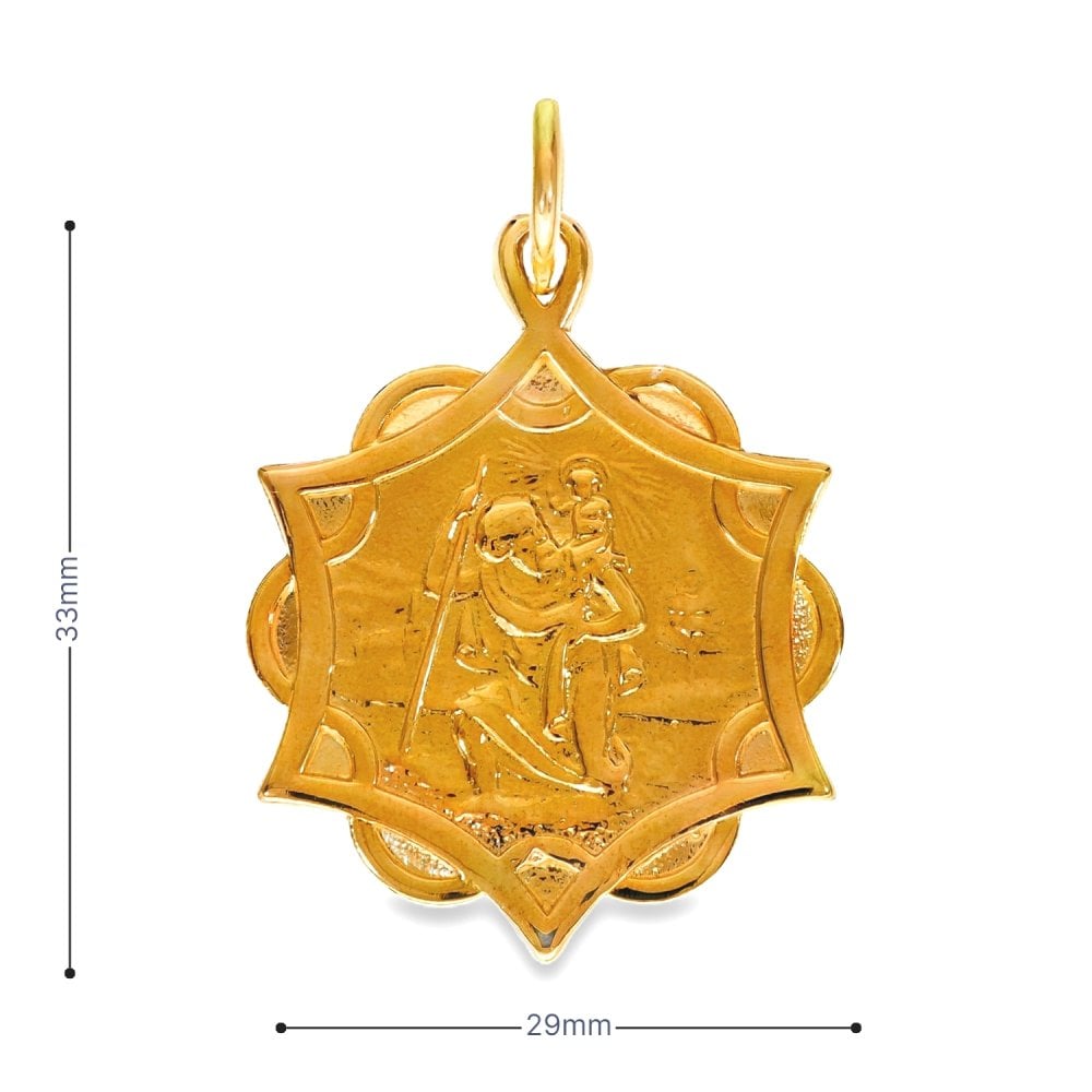 9ct Rose Gold Celtic-Style St. Christopher Pendant - 29x33x1mm