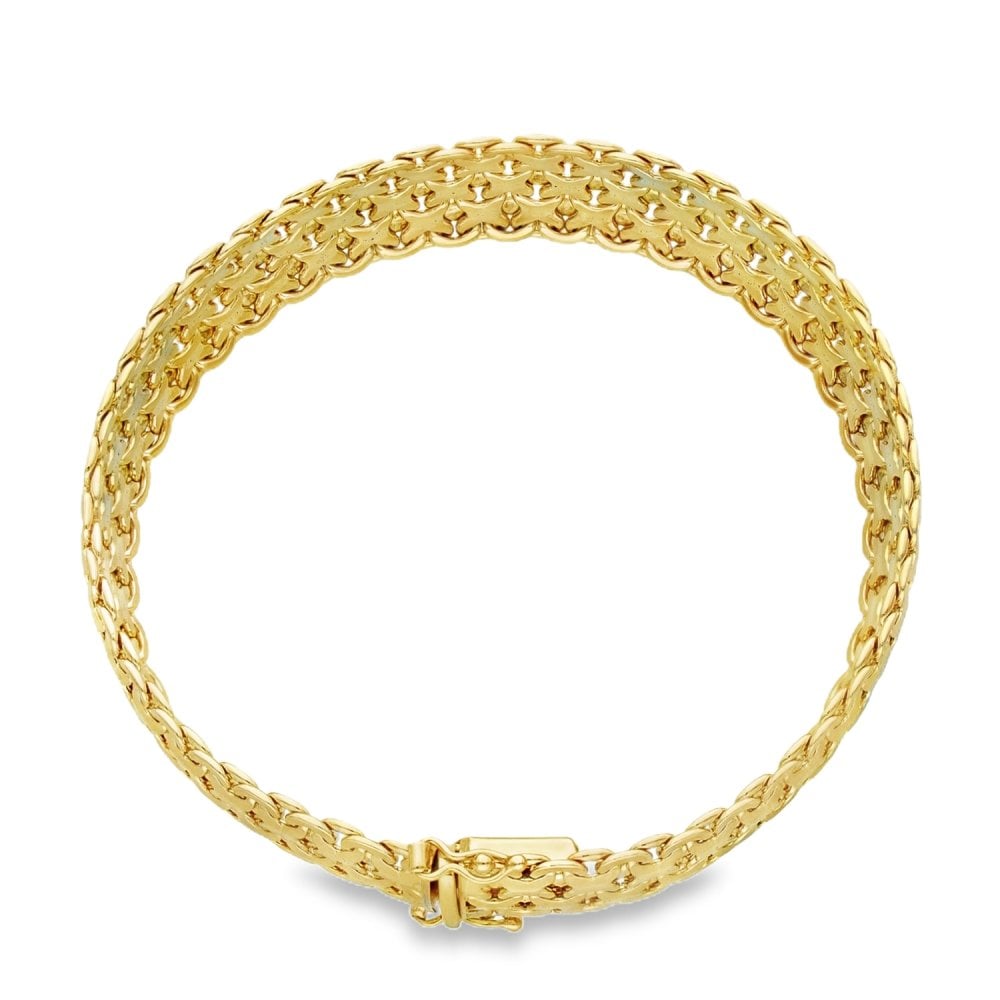 9ct Yellow Gold Fancy Bracelet - 7.5" - 26.5g