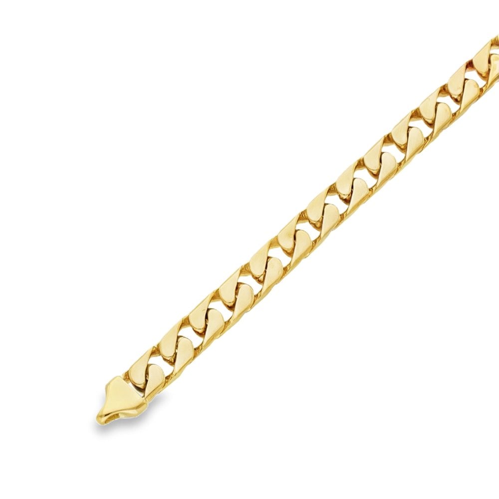 9ct Yellow Gold Curb Bracelet - 8" - 41.2g